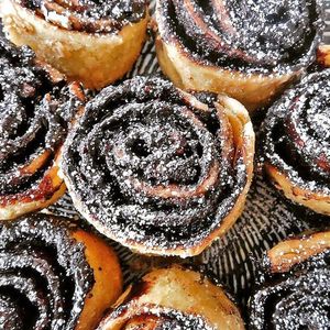 Our vegan cinnamon chocolate rolls :D at Kalos Coffee & Luncherie in Luxembourg City