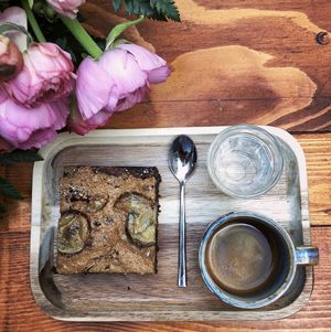 peanut butter - banana - chocolate brownie, all vegan!!!!! at Kalos Coffee & Luncherie in Luxembourg City