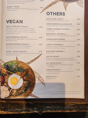 Menu 1 August 2024 at Sun Sun Warung in Ubud