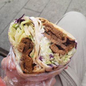Tastyy seitan burrito at Veganski Kiosk in Belgrade
