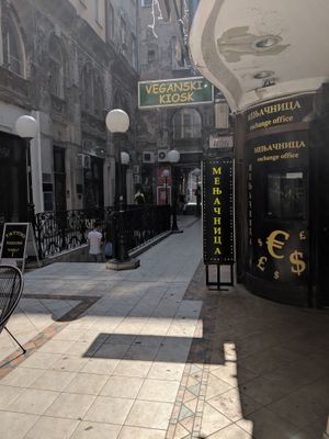 outside sign at Veganski Kiosk in Belgrade