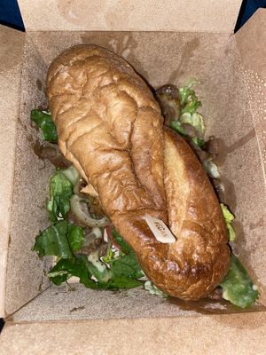 Philly cheese steak  at Wisdom's Vegan Bakery & Cafe in Spring