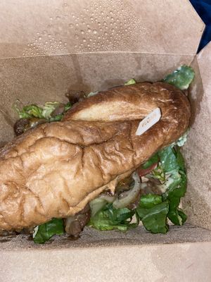 Philly cheese steak  at Wisdom's Vegan Bakery & Cafe in Spring