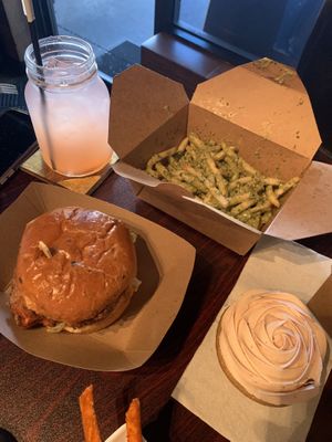 Pesto fries at Wisdom's Vegan Bakery & Cafe in Spring