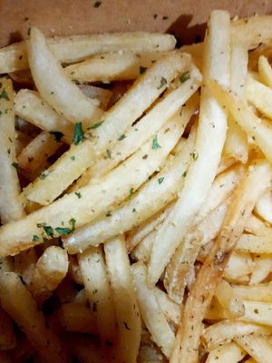 Fresh,  tasty,  can Reheat in Oven to Recapture more Crunch. I'm a potato Guy and These Are great 🥔's .  at Wisdom's Vegan Bakery & Cafe in Spring