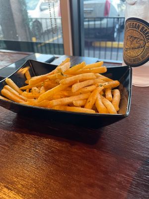 Truffle fries  at Wisdom's Vegan Bakery & Cafe in Spring