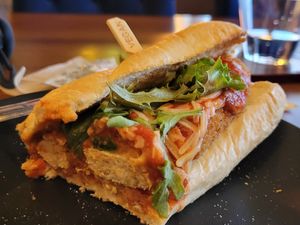 Philly Cheesesteak at Wisdom's Vegan Bakery & Cafe in Spring