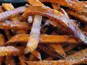 Sweet Potato Fries at Wisdom's Vegan Bakery & Cafe in Spring