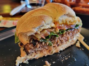 Gouda Burger! at Wisdom's Vegan Bakery & Cafe in Spring