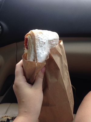 Best vegan pastry I've had. Love how they put the deserts in paper. at Wisdom's Vegan Bakery & Cafe in Spring