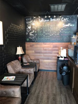 Seats at Wisdom's Vegan Bakery & Cafe in Spring