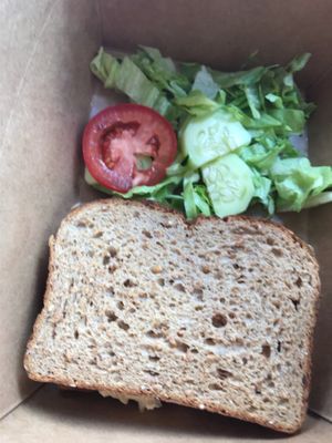 Salad sandwich to go at Wisdom's Vegan Bakery & Cafe in Spring