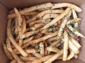 Parmesan Fries at Wisdom's Vegan Bakery & Cafe in Spring