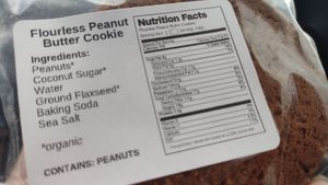 Simple & pure ingredients in the yummy peanut butter cookie at Healthyums in Zion