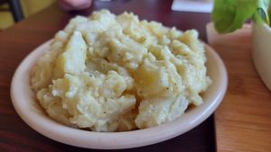 Vegan potato salad. I could eat a whole tub. at Healthyums in Zion
