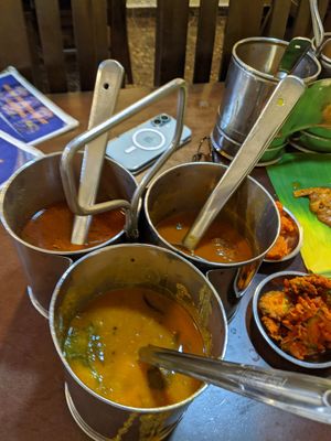 Cannisters of foods at Sri Kaveri in Malacca