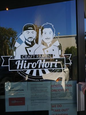 Door at HiroNori Craft Ramen in Santa Clara