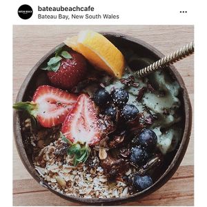 Smoothie bowls at Bateau Beach Cafe  at Bateau Beach in Bateau Bay