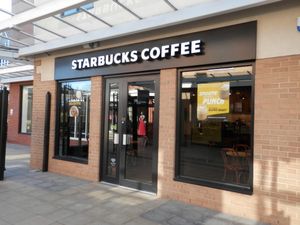 Starbucks Coffee entrance at Starbucks in Spalding