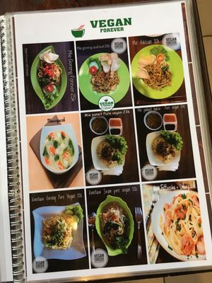 Menu at Vegan Forever in Denpasar