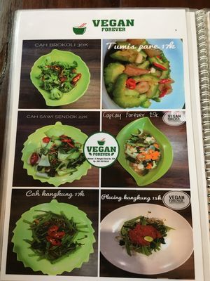 Menu at Vegan Forever in Denpasar