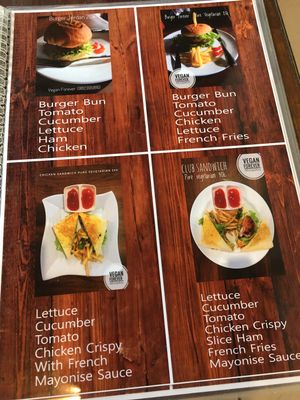 Menu at Vegan Forever in Denpasar