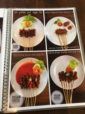 Menu at Vegan Forever in Denpasar