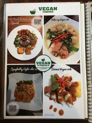 Menu at Vegan Forever in Denpasar