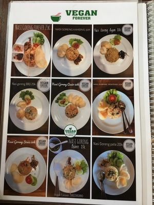 Menu at Vegan Forever in Denpasar