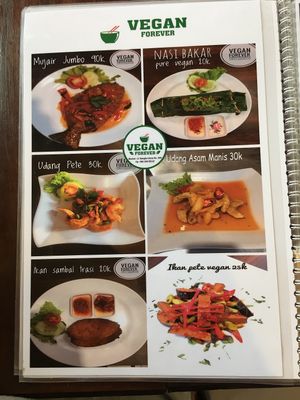 Menu  at Vegan Forever in Denpasar