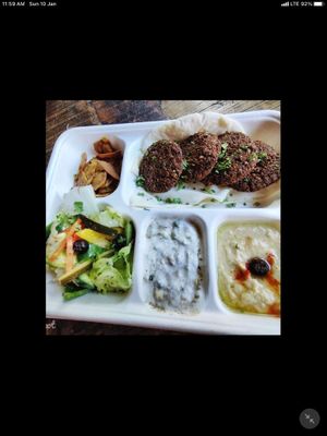 Falafel platter  at Step Out Cafe in Jaipur