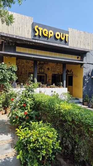 Outside at Step Out Cafe in Jaipur