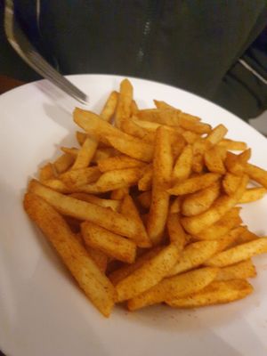 Péri péri fries 7/10 at Step Out Cafe in Jaipur