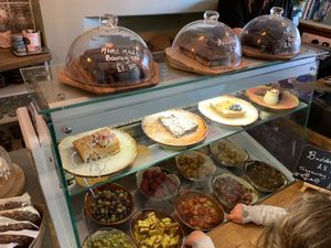 Cakes and salad selection  at Va Va Vegan in Amersham