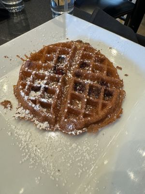 Vegan waffles with raspberries   at Waffles INCaffeinated - Fifth Ave in Pittsburgh