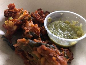 Vegetable pakora! at Taste of India in Bloomington