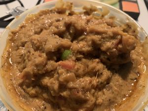Baingain Bharta - eggplant and veggies! Delicious. at Taste of India in Bloomington