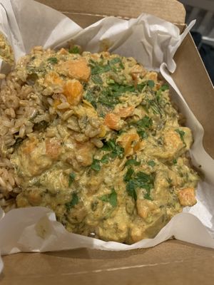 Caribbean curry at LEON in North London