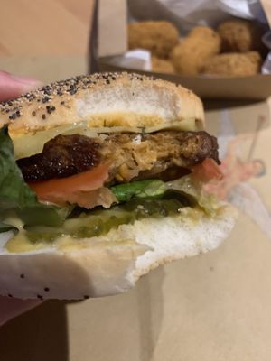 Gf vegan burger  at LEON in North London