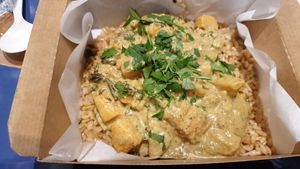 Plantain curry - full of flavour at LEON in North London