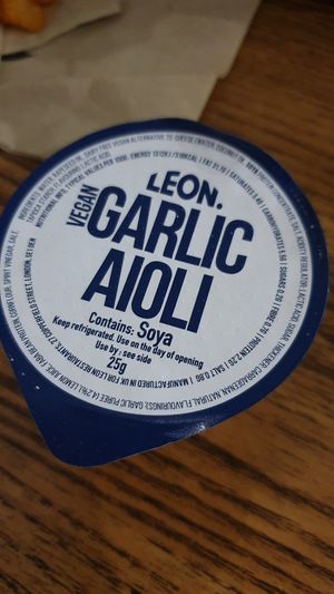 Vegan garlic aioli at LEON in North London