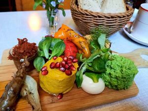 Vegan snack board at Din Nye Ven in Copenhagen