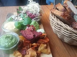 Vegan platter at Din Nye Ven in Copenhagen