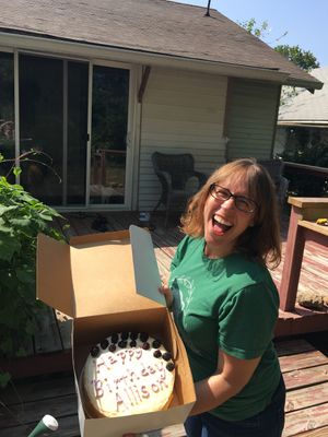 Time to celebrate! Thanks, Crumble. at Crumble Coffee and Bakery in Bloomington