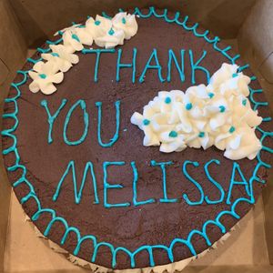 Many vegan cake options for special order! Vanilla w/ chocolate icing here... at Crumble Coffee and Bakery in Bloomington