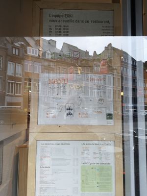 Menu at EXKi in Namur