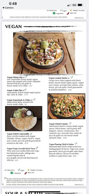 Here on August 31 and this is the current vegan menu. at Nacho Daddy in Duluth