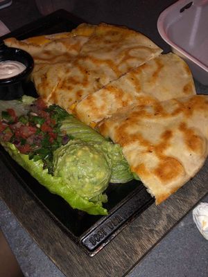 Vegan chicken quesadillas  at Nacho Daddy in Duluth
