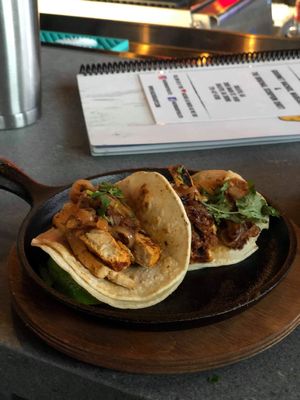 Vegan chicken street tacos at Nacho Daddy in Duluth