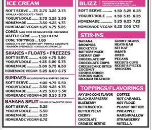 Menu - many vegan options  at The Chocolate Moose in Bloomington